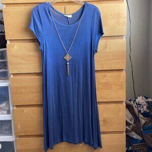 Pinc Tshirt Dress & Necklace